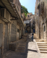 narrow street with steps